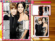 Флеш игра онлайн Justin Bieber And Selena Gomez Puzzle